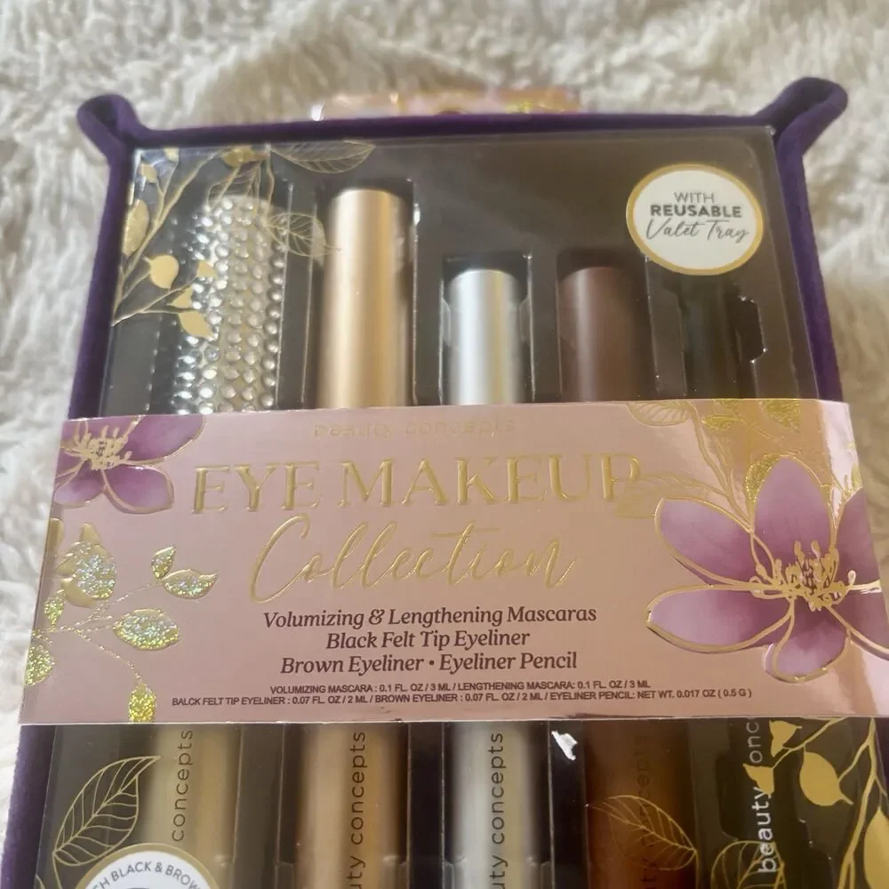 Beauty Concepts Eye Makeup Collection 5 Piece Set Mascara Eyeliner Black‎ Brown